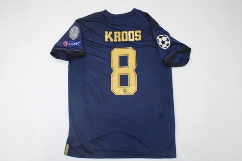 Koszulka Piłkarska Real Madryt 2019/20 Granatowa Retro Koszulka Piłkarska Real Madryt 2019/20 Granatowa Retro