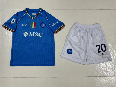 Piłkarski Komplet Strój Dziecięcy SSC Napoli 2023/2024 Piłkarski Komplet Strój Dziecięcy SSC Napoli 2023/2024