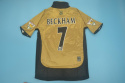 Koszulka Piłkarska Manchester United 2001/2002 100th Anniversary Gold Retro, Beckham, van Nistelrooy, Scholes Koszulka Piłkarska Manchester United 2001/2002 100th Anniversary Gold Retro, Beckham, van Nistelrooy, Scholes