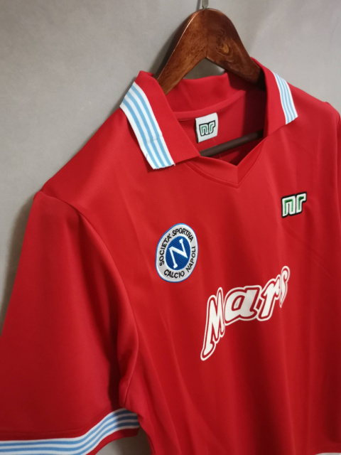 Koszulka Piłkarska SSC Napoli 1988/1989 Away Red Retro, Maradona Koszulka Piłkarska SSC Napoli 1988/1989 Away Red Retro, Maradona
