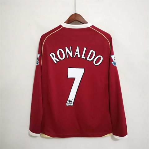 Koszulka Piłkarska Manchester United 2006/2007 Retro Długi Rękaw Koszulka Piłkarska Manchester United 2006/2007 Retro Długi Rękaw