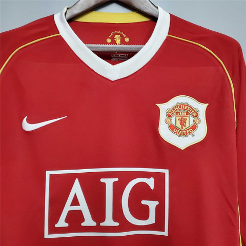Koszulka Piłkarska Manchester United 2006/2007 Retro Długi Rękaw Koszulka Piłkarska Manchester United 2006/2007 Retro Długi Rękaw