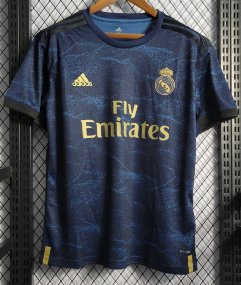 Koszulka Piłkarska Real Madryt 2019/20 Granatowa Retro Koszulka Piłkarska Real Madryt 2019/20 Granatowa Retro