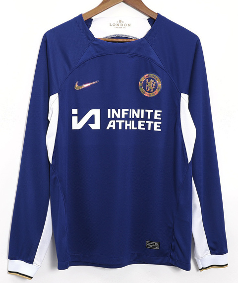 Koszulka Piłkarska CHELSEA LONDYN HOME 2023/2024 FAN Długi Rękaw Koszulka Piłkarska CHELSEA LONDYN HOME 2023/2024 FAN Długi Rękaw