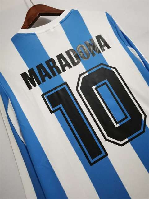 Koszulka Piłkarska Argentyna 1986 Home Retro Dł Rękaw Koszulka Piłkarska Argentyna 1986 Home Retro Dł Rękaw