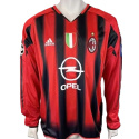 Koszulka Piłkarska AC Milan 2004/2005 Home Retro Długi Rękaw Koszulka Piłkarska AC Milan 2004/2005 Home Retro Długi Rękaw