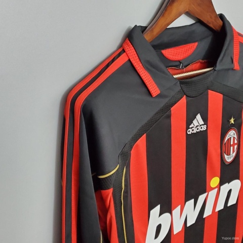 Koszulka Piłkarska AC Milan 2006/2007 Home Retro Dł Rękaw Koszulka Piłkarska AC Milan 2006/2007 Home Retro Dł Rękaw