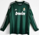 Koszulka Piłkarska Real Madryt 2012/2013 Green Retro Długi Rękaw Koszulka Piłkarska Real Madryt 2012/2013 Green Retro Długi Rękaw