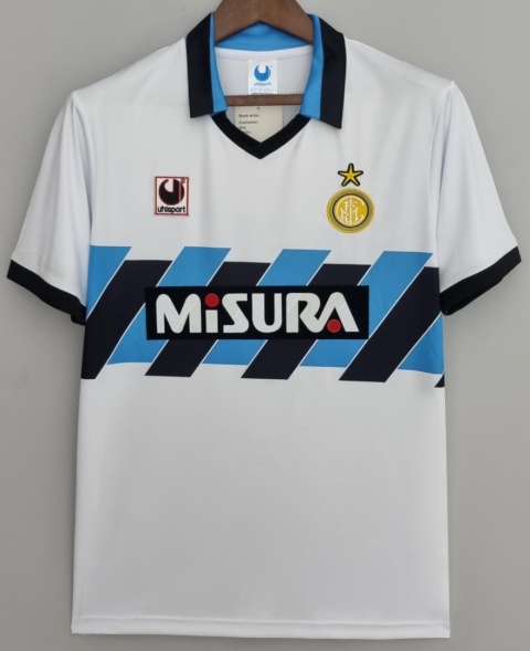 Koszulka Piłkarska Inter Mediolan 1990/1991 Away Retro, Matthaus, Bergomi, Klinsmann Koszulka Piłkarska Inter Mediolan 1990/1991 Away Retro, Matthaus, Bergomi, Klinsmann