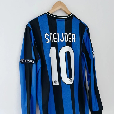 Koszulka Piłkarska Inter Mediolan 2009/2010 Home Dł. Rękaw Retro, Milito, Sneijder, Eto'o Koszulka Piłkarska Inter Mediolan 2009/2010 Home Dł. Rękaw Retro, Milito, Sneijder, Eto'o
