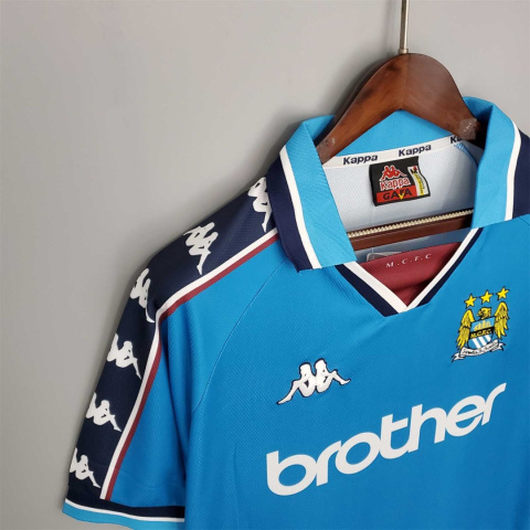 Koszulka Piłkarska Manchester City 1998/1999 Home Retro Koszulka Piłkarska Manchester City 1998/1999 Home Retro