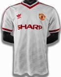 Koszulka Piłkarska Manchester United 1986/1988 Away White Retro Koszulka Piłkarska Manchester United 1986/1988 Away White Retro