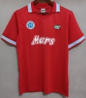 Koszulka Piłkarska SSC Napoli 1988/1989 Away Red Retro, Maradona Koszulka Piłkarska SSC Napoli 1988/1989 Away Red Retro, Maradona