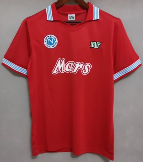 Koszulka Piłkarska SSC Napoli 1988/1989 Away Red Retro, Maradona Koszulka Piłkarska SSC Napoli 1988/1989 Away Red Retro, Maradona