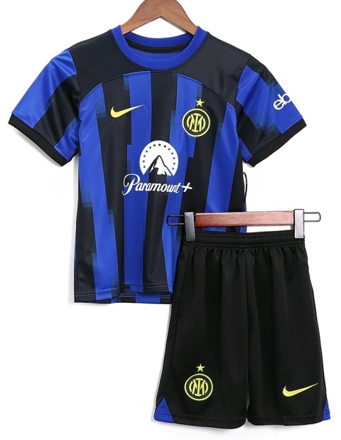 Komplet Dziecięcy Strój Piłkarski Inter Mediolan Home 2023/2024, Lautaro, Barella Komplet Dziecięcy Strój Piłkarski Inter Mediolan Home 2023/2024, Lautaro, Barella
