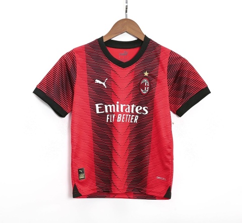 Komplet Dziecięcy Strój Piłkarski AC Milan Home 2023/2024, Rafael Leao Komplet Dziecięcy Strój Piłkarski AC Milan Home 2023/2024, Rafael Leao