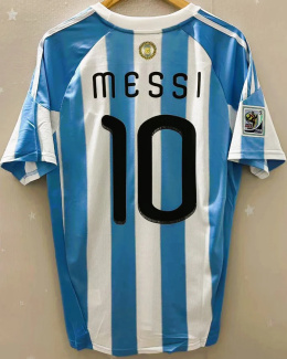 Koszulka Piłkarska Argentyna MŚ 2010 Retro Home, Messi