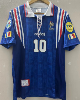 Koszulka Piłkarska Francja Euro 1996 Home Retro, #10 Zidane