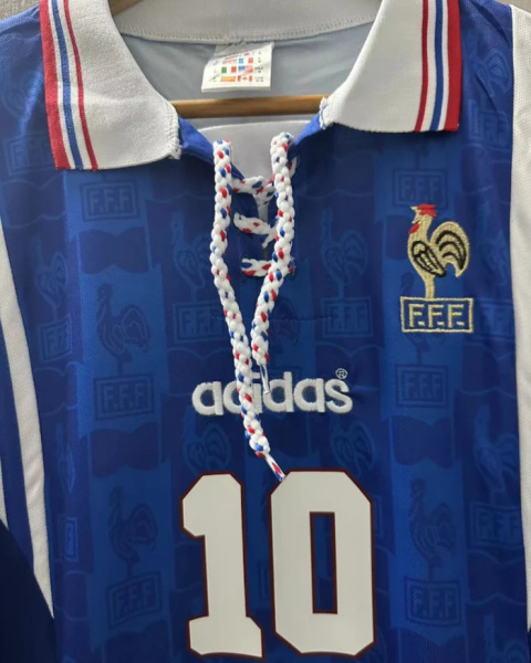 Koszulka Piłkarska Francja Euro 1996 Home RETRO, Zidane Koszulka Piłkarska Francja Euro 1996 Home RETRO, Zidane