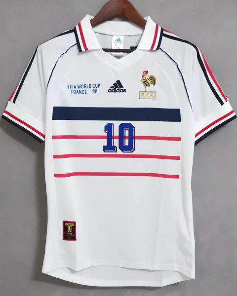Koszulka Piłkarska Francja 1998 MŚ Away RETRO, Zidane Koszulka Piłkarska Francja 1998 MŚ Away RETRO, Zidane