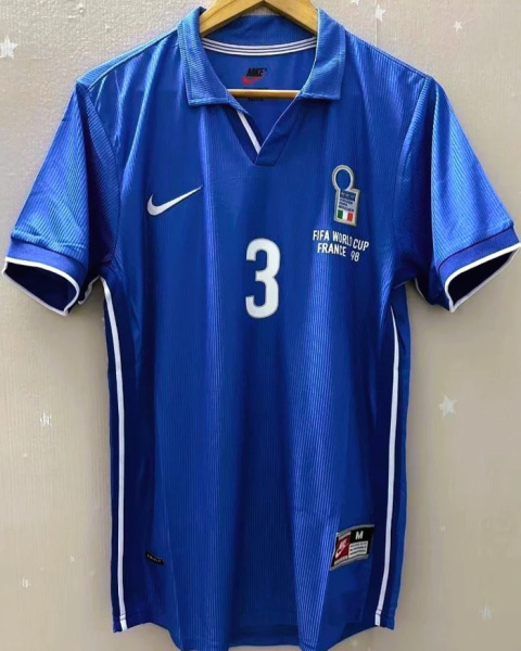 Koszulka Piłkarska Włochy MŚ 1998 Home RETRO, Maldini, Del Piero, Baggio