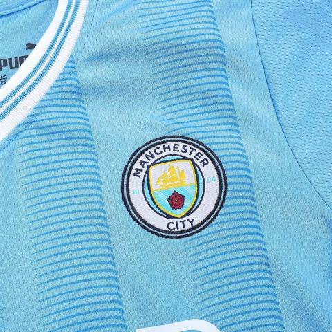 Piłkarski Komplet Strój Dziecięcy Manchester City Home 2023/2024, Haaland Piłkarski Komplet Strój Dziecięcy Manchester City Home 2023/2024, Haaland