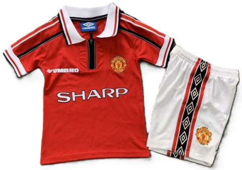 Komplet Piłkarski Dziecięcy Manchester United Home 1998/1999 Retro, Beckham Komplet Piłkarski Dziecięcy Manchester United Home 1998/1999 Retro, Beckham