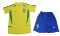 Piłkarski Komplet aStrój Dziecięcy Brazylia 2002 MŚ Retro, Ronaldo, Ronaldinho Piłkarski Komplet aStrój Dziecięcy Brazylia 2002 MŚ Retro, Ronaldo, Ronaldinho