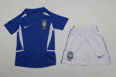 Piłkarski Komplet Strój Dziecięcy Brazylia 2002 Away MŚ Retro, Ronaldo, Ronaldinho Piłkarski Komplet Strój Dziecięcy Brazylia 2002 Away MŚ Retro, Ronaldo, Ronaldinho