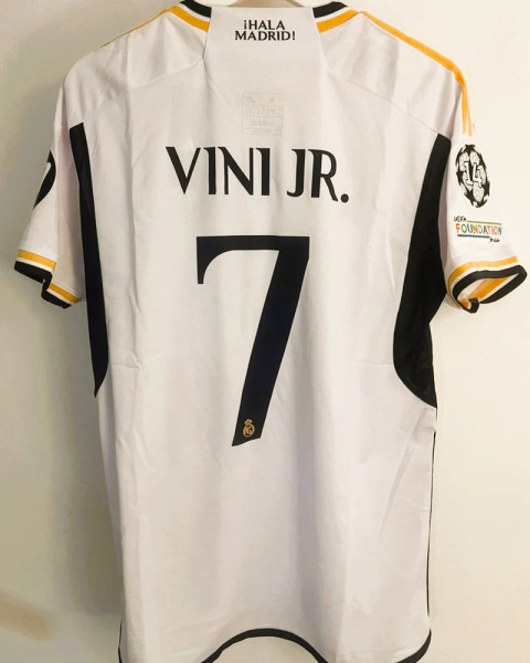 Koszulka Piłkarska Real Madryt 2023/2024 UCL Final London Home Fan, Bellingham, Vini Jr Koszulka Piłkarska Real Madryt 2023/2024 UCL Final London Home Fan, Bellingham, Vini Jr