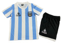 Piłkarski Komplet Strój Dziecięcy Argentyna 1986 Home MŚ Retro, Maradona Piłkarski Komplet Strój Dziecięcy Argentyna 1986 Home MŚ Retro, Maradona