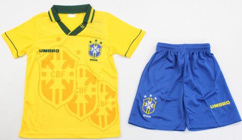 Piłkarski Komplet Strój Dziecięcy Brazylia 1994 MŚ Retro, Romario, Bebeto Piłkarski Komplet Strój Dziecięcy Brazylia 1994 MŚ Retro, Romario, Bebeto