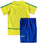 Piłkarski Komplet aStrój Dziecięcy Brazylia 2002 MŚ Retro, Ronaldo, Ronaldinho Piłkarski Komplet aStrój Dziecięcy Brazylia 2002 MŚ Retro, Ronaldo, Ronaldinho