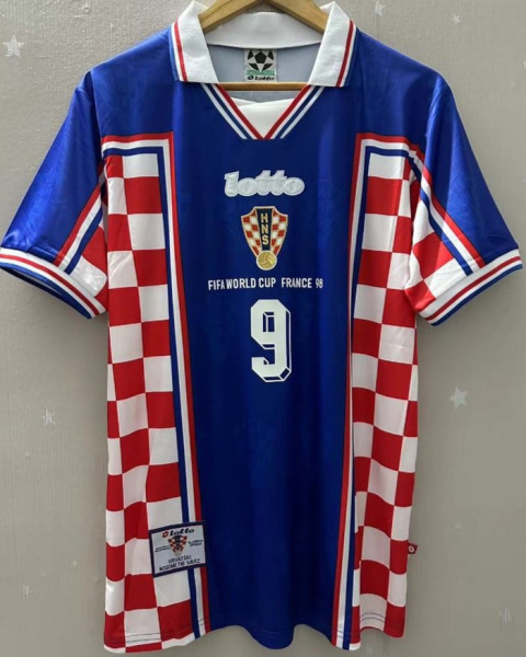 Koszulka Piłkarska Chorwacja MŚ 1998 Away Retro, SUKER, BOBAN Koszulka Piłkarska Chorwacja MŚ 1998 Away Retro, SUKER, BOBAN