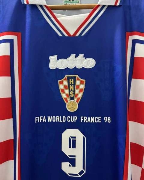 Koszulka Piłkarska Chorwacja MŚ 1998 Away Retro, SUKER, BOBAN Koszulka Piłkarska Chorwacja MŚ 1998 Away Retro, SUKER, BOBAN