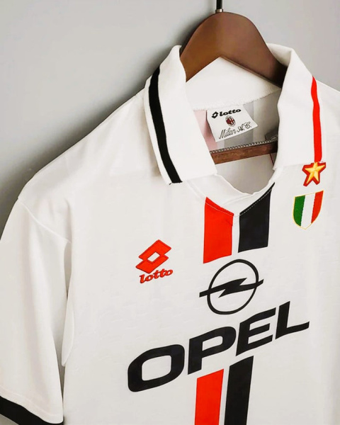 Koszulka Piłkarska AC Milan 1996/1997 Away Retro, Baggio, Kluivert, Koszulka Piłkarska AC Milan 1996/1997 Away Retro, Baggio, Kluivert,