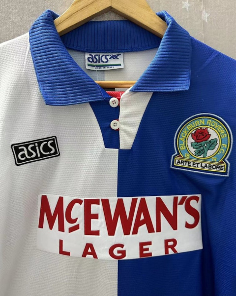 Koszulka Piłkarska Blackbourn Rovers 1994/1995 Home Retro, Shearer, Le Saux, Witschge Koszulka Piłkarska Blackbourn Rovers 1994/1995 Home Retro, Shearer, Le Saux, Witschge