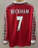 Koszulka Piłkarska Manchester United 1998/1999 Home Retro Dł Rękaw, #7 Beckham Koszulka Piłkarska Manchester United 1998/1999 Home Retro Dł Rękaw, #7 Beckham