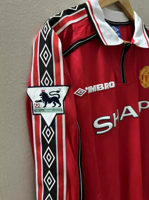 Koszulka Piłkarska Manchester United 1998/1999 Home Retro Dł Rękaw, Beckham, Scholes, Giggs Koszulka Piłkarska Manchester United 1998/1999 Home Retro Dł Rękaw, Beckham, Scholes, Giggs