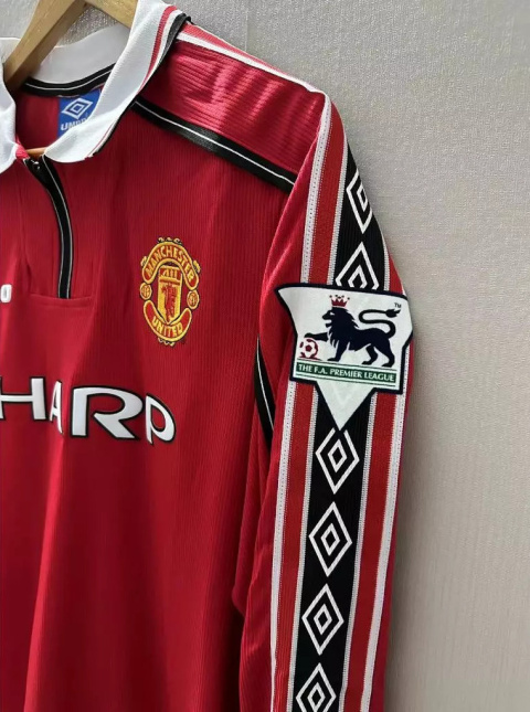 Koszulka Piłkarska Manchester United 1998/1999 Home Retro Dł Rękaw, Beckham, Scholes, Giggs Koszulka Piłkarska Manchester United 1998/1999 Home Retro Dł Rękaw, Beckham, Scholes, Giggs