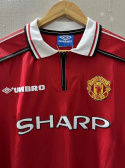 Koszulka Piłkarska Manchester United 1998/1999 Home Retro Dł Rękaw, Beckham, Scholes, Giggs Koszulka Piłkarska Manchester United 1998/1999 Home Retro Dł Rękaw, Beckham, Scholes, Giggs