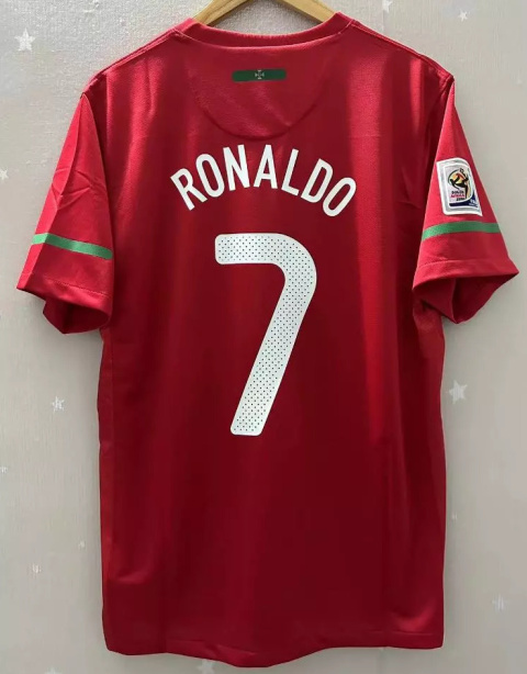 Koszulka Piłkarska Portugalia MŚ 2010 Home Retro, Ronaldo Koszulka Piłkarska Portugalia MŚ 2010 Home Retro, Ronaldo